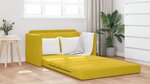 vidaXL Canapé de sol 2-en-1 Jaune 124x204x61 cm Velours