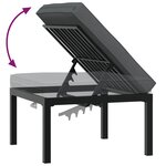 vidaXL Salon de jardin 3 Pièces avec coussins noir aluminium