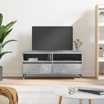 vidaXL Meuble TV gris béton 100x34 5x44 5 cm bois d'ingénierie