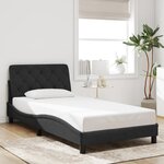 vidaXL Cadre de lit avec lumières LED noir 100x200 cm velours