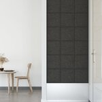 vidaXL Panneaux muraux 12 Pièces Gris foncé 30x30 cm Tissu 1 08 m²