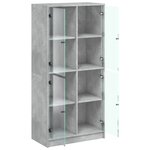 vidaXL Buffet haut avec portes gris béton 68x37x142 cm bois ingénierie