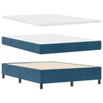 Lit box spring vidaXL avec matelas bleu foncé 140x190 cm en velours