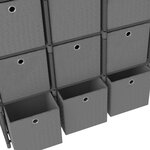 vidaXL Étagère à 15 cubes avec boîtes Gris 103x30x175 5 cm Tissu
