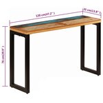 vidaXL Table console 120x35x76 cm Bois de récupération solide et acier