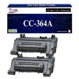 T3AZUR -2x Toners compatibles avec HP CC364A / CE390A (64A/90A) pour HP Laserjet M4555 M4555F M4555FSKM MFP M4555H MFP