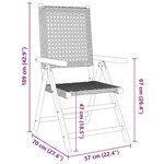 vidaXL Chaises inclinables de jardin lot de 6 beige rotin bois massif