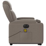vidaXL Fauteuil inclinable de massage électrique Taupe Tissu