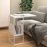 vidaXL Table d'appoint Blanc 55x36x59 5 cm Bois d'ingénierie