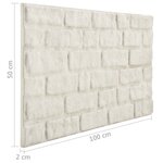 vidaXL Panneaux muraux 3D avec design de brique blanc 11 Pièces EPS