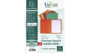 Paquet de 25 Chemises Lustro-Carte 225gm² - 24x32cm EXACOMPTA