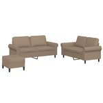 vidaXL Ensemble de canapés 3 Pièces avec coussins Cappuccino Similicuir