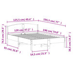 vidaXL Cadre de lit sans matelas blanc 120x190 cm bois de pin massif