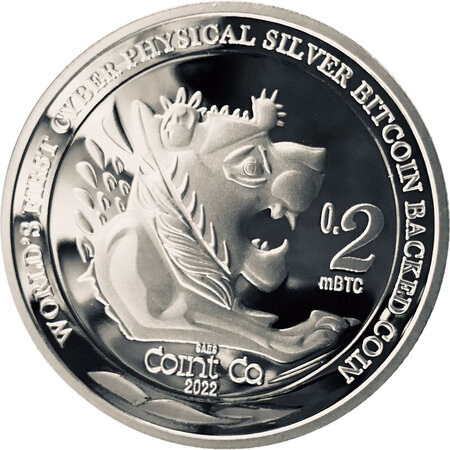 Pièce de monnaie en argent 0.2 mbtc g 31.1 (1 oz) millésime 2022 new lydian coin
