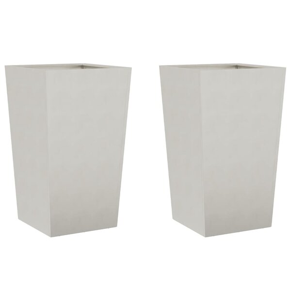 vidaXL Jardinières 2 Pièces 45x45x75 cm acier inoxydable