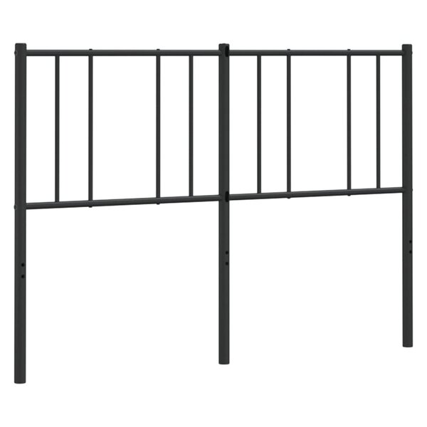 vidaXL Tête de lit métal noir 140 cm