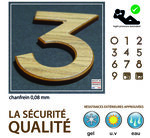 Numéro 8-Numéro adhésif pour boîtes aux lettres - Résine de 3 mm, hauteur environ 50 mm - Taurus (chêne foncé)