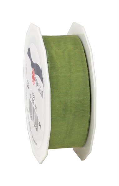 Organza sheer 25-m-rouleau 25 mm olive