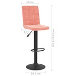 vidaXL Tabourets de bar lot de 2 rose velours