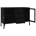vidaXL Buffet Noir 105x35x70 cm Acier et verre trempé