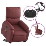 vidaXL Fauteuil inclinable de massage électrique rouge bordeaux