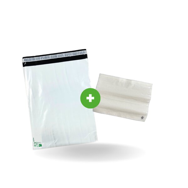 Kit colis Vinted – 10 enveloppes plastique N°4 (320x410 mm) + 10 pochettes porte-documents