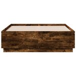 vidaXL Cadre de lit avec lumières LED chêne fumé 135x190 cm