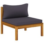 vidaXL Salon de jardin 6 Pièces avec coussin Bois d'acacia solide