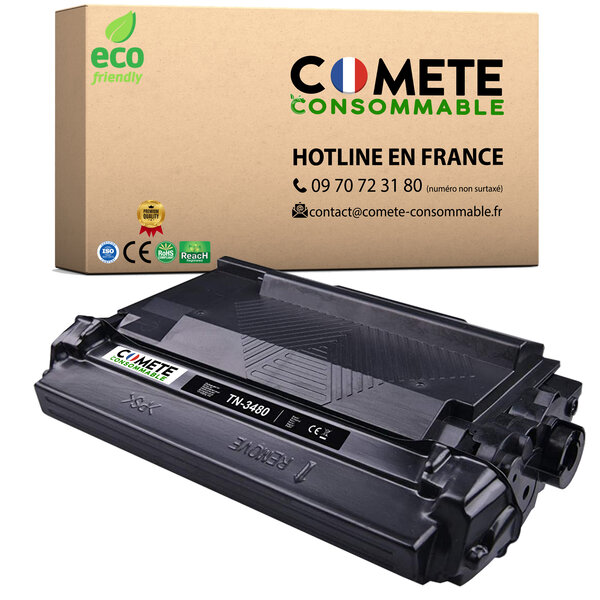 COMETE, Entreprise française - TN3480 - 1 Toner Compatible avec Brother TN3480 TN-3480 (TN3430 TN-3430) - pour Toner Brother TN3480 HL-L6200DW, HL-L6200DWTHL-L5000D - 1 Noir