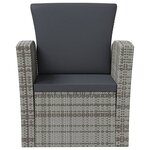 vidaXL Salon de jardin 8 Pièces avec coussins résine tressée gris