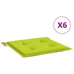 vidaXL Coussins de chaise de jardin lot de 6 vert vif 40x40x3 cm