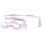 vidaXL Cadre de lit tête de lit et pied de lit gris béton 100x200 cm