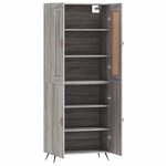 vidaXL Buffet haut Sonoma gris 69 5x34x180 cm Bois d'ingénierie
