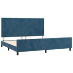 vidaXL Cadre de lit avec tête de lit Bleu foncé 200x200 cm Velours
