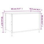vidaXL Banc de rangement chêne fumé 80x42 5x50 cm bois d'ingénierie
