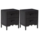 vidaXL Tables de chevet 2 Pièces Noir 36x30x45 cm Bois de pin massif
