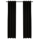 vidaXL Rideaux occultants Aspect de lin 2 Pièces Anthracite 140x225 cm