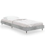 vidaXL Cadre de lit gris béton 75x190 cm bois d'ingénierie