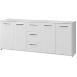 Buffet bas - Blanc mat - 4 portes 3 tiroirs - L 179 x P 42 x H 74,5 cm