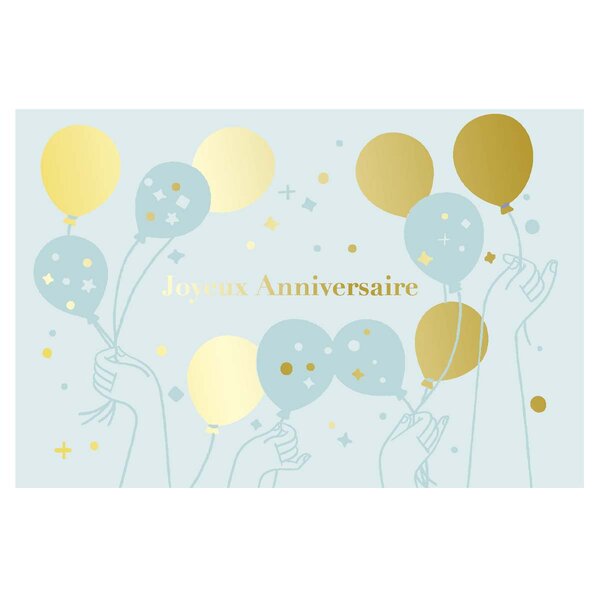 Carte Joyeux Anniversaire - Bleu - Draeger paris