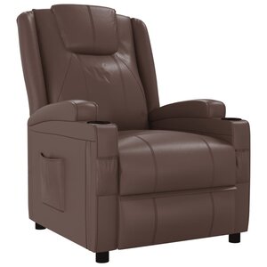 vidaXL Fauteuil inclinable Marron Similicuir