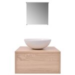 vidaXL Meuble de salle de bain 4 Pièces avec lavabo et robinet Beige