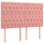 vidaXL Cadre de lit avec tête de lit Rose 160x200 cm Velours