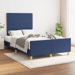 vidaXL Cadre de lit avec tête de lit Bleu 120x200 cm Tissu
