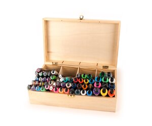 Boite en bois à décorer et 60 Posca assortis