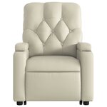 vidaXL Fauteuil inclinable électrique crème similicuir