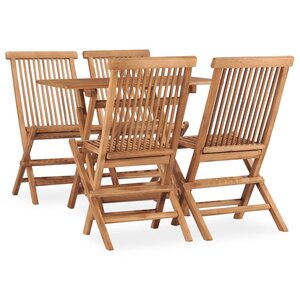 vidaXL Ensemble à manger d'extérieur pliable 5 Pièces Bois solide de teck