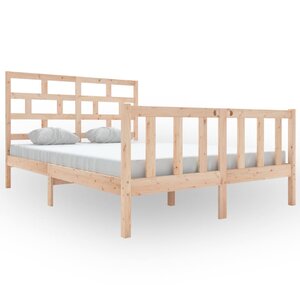 vidaXL Cadre de lit Bois de pin massif 140x200 cm