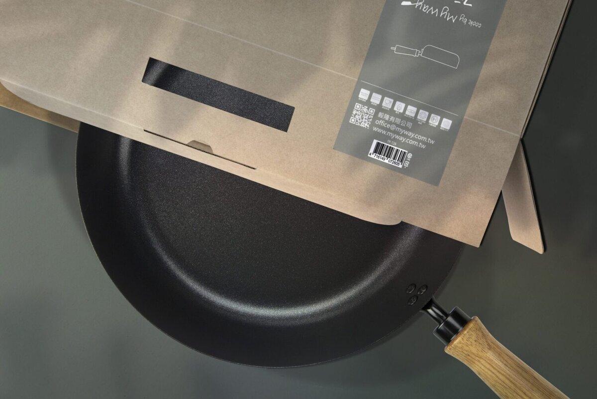 MYWAY Wok avec revêtement antiadhésif - 26 cm - En acier carbone -  Compatible toutes plaques de cuisson pas cher 