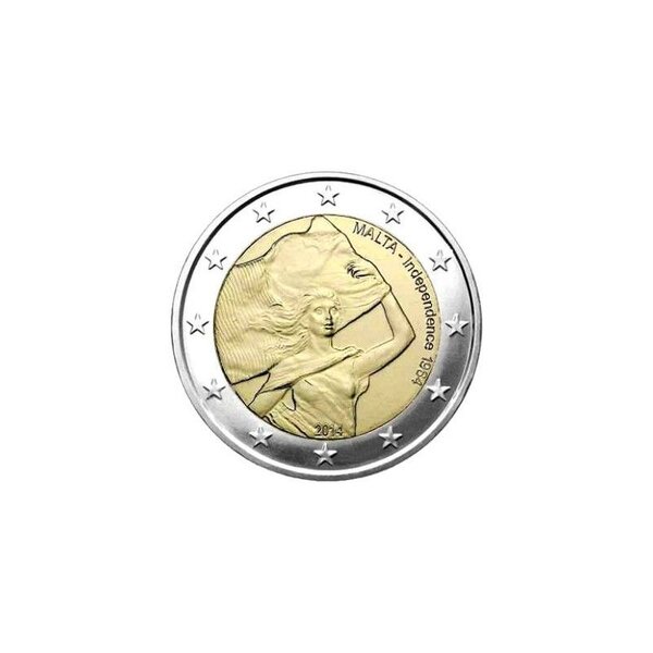 Monnaie 2 euros commémorative malte 2014 - 50 ans indépendance